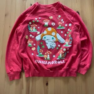 Sanrio Pink Sweatshirt with Mushroom Design